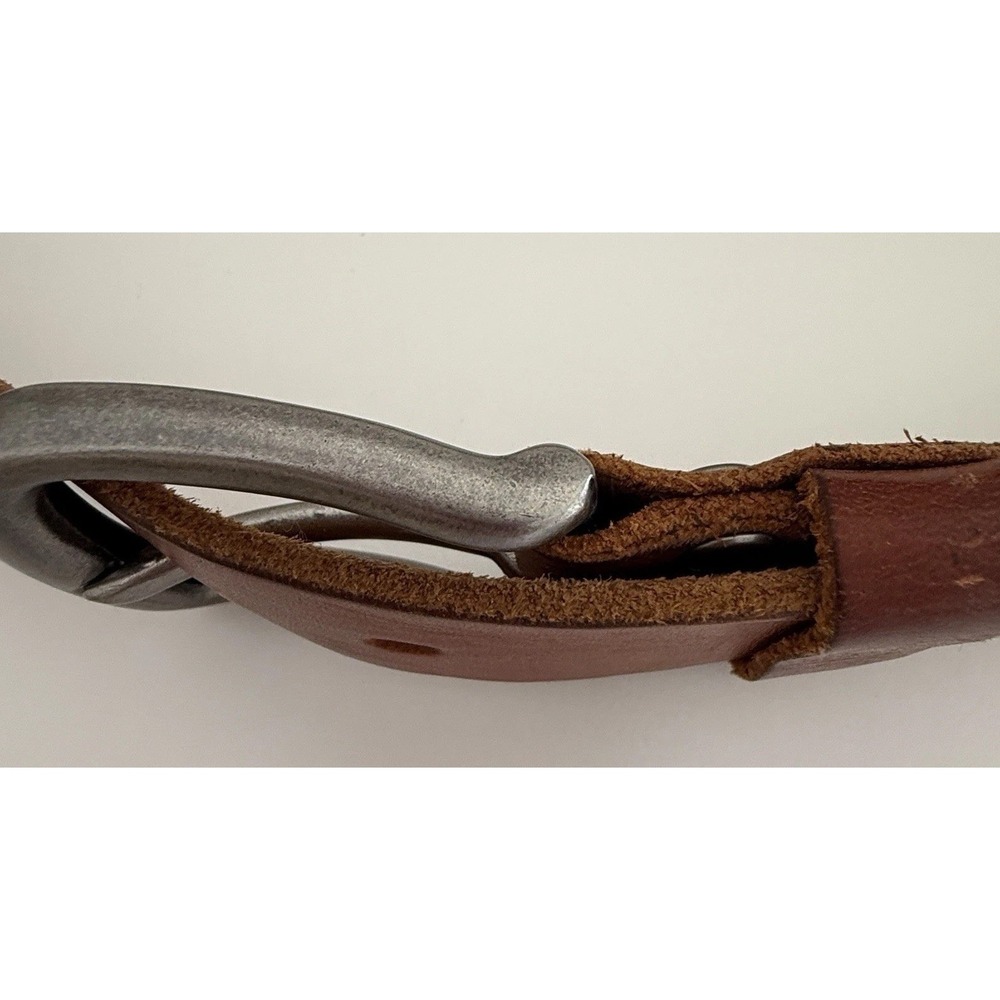 VTG AMERICAN EAGLE Belt Brown Leather Sz 32 Embroidered Eagle - Picture 11 of 14